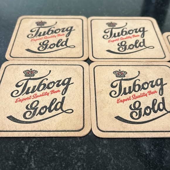 Vintage Tuborg Gold Beer Coasters - Picture 2 of 6